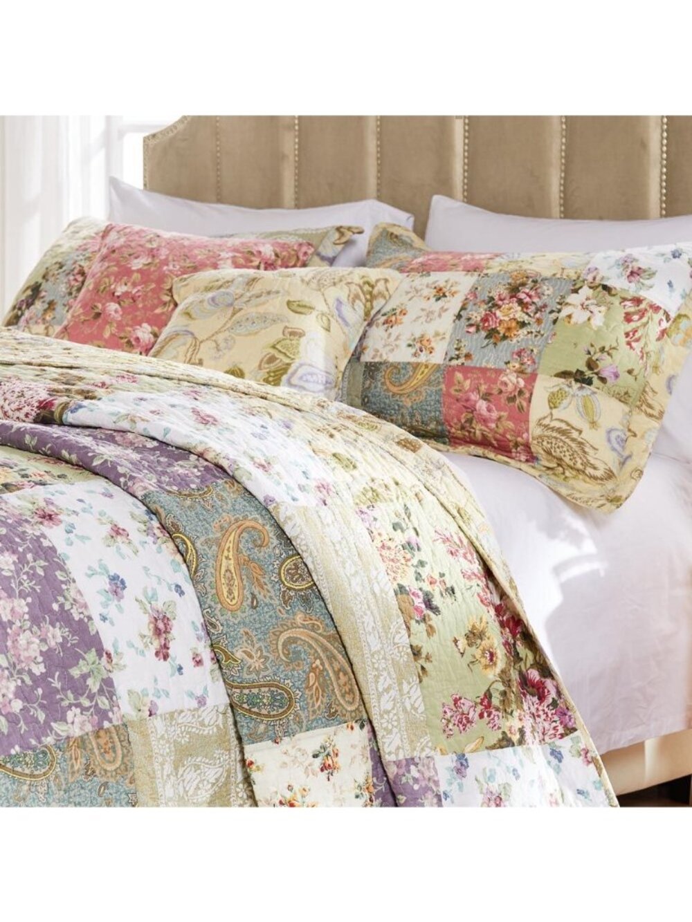 NWT Greenland Home Fashions Blooming Prairie Bedspread Set Multi Size King